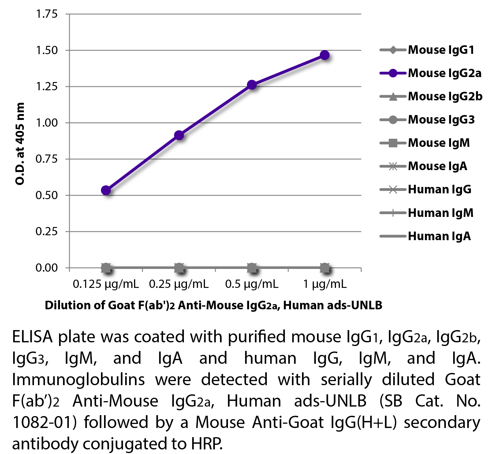 Goat F(ab')2 Anti-Mouse IgG2a, Human ads-UNLB - 0.5 mg