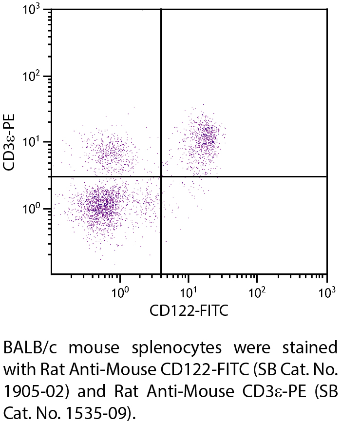 Rat Anti-Mouse CD122-FITC - 0.5 mg