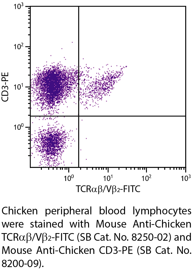 Mouse Anti-Chicken TCRαβ/Vβ2-FITC - 0.5 mg